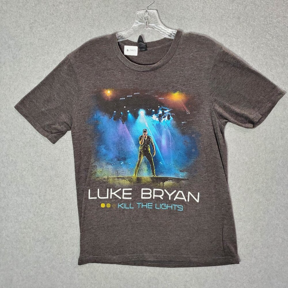 Luke Bryan Men Shirt Small Gray Kill The Lights Concert Tour Tee
